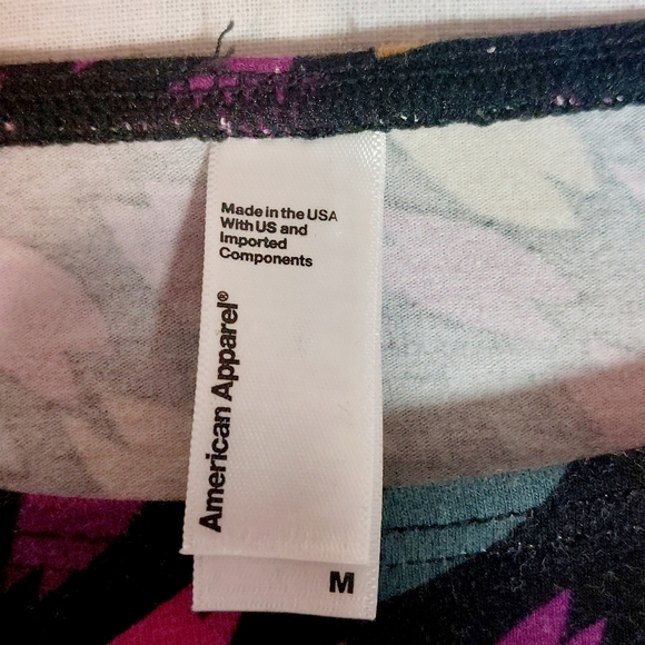 American Apparel printed black long-sleeved bodysuit, M, NWOT - Picture 3 of 6